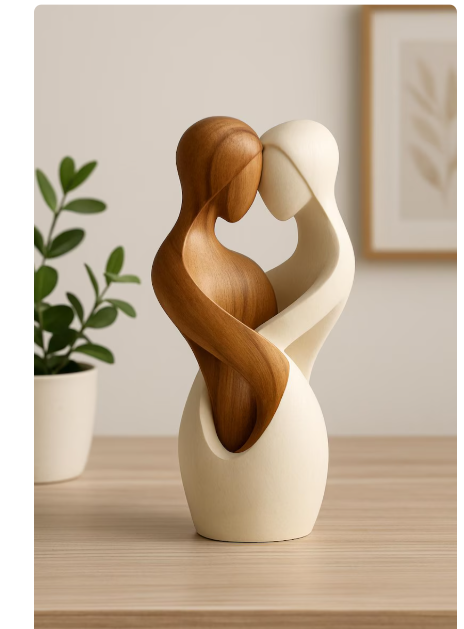 Flat Wooden Desk & Home Decor Ornament