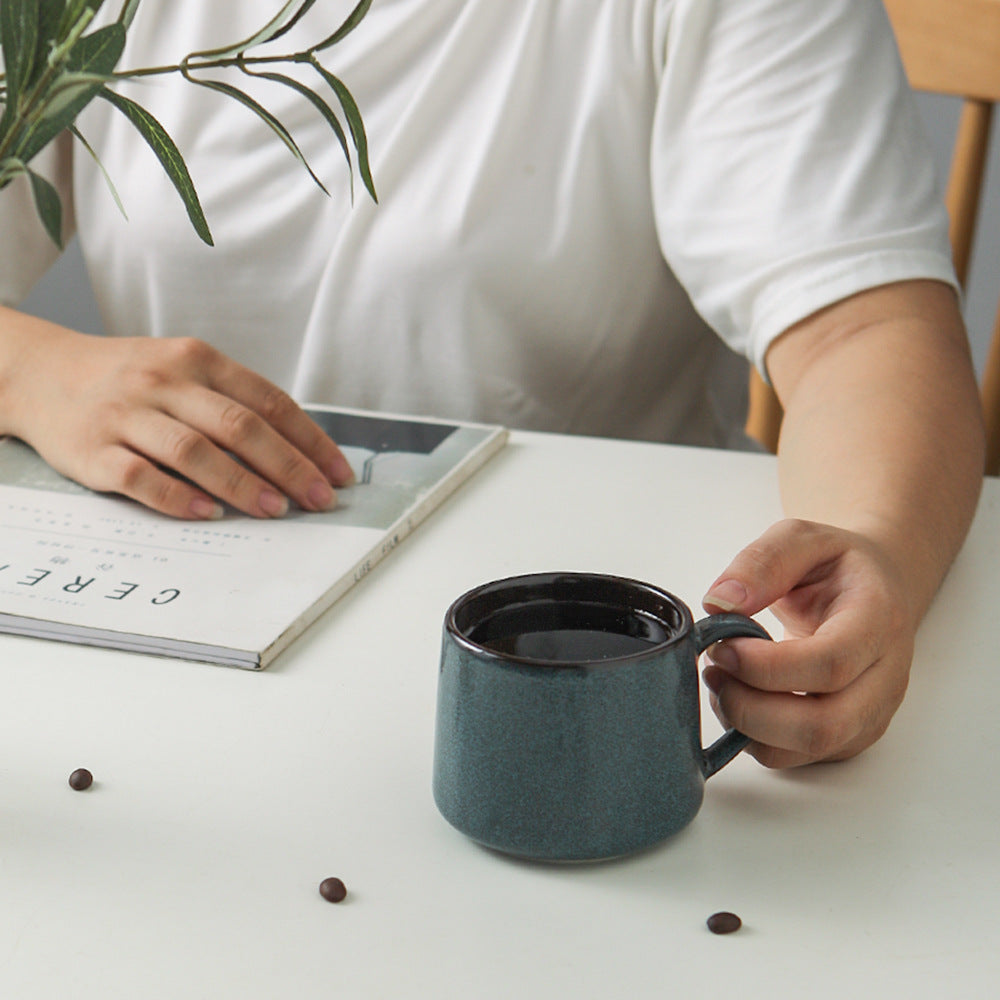 Glazed Ceramic Mug, 300 mL, European Style