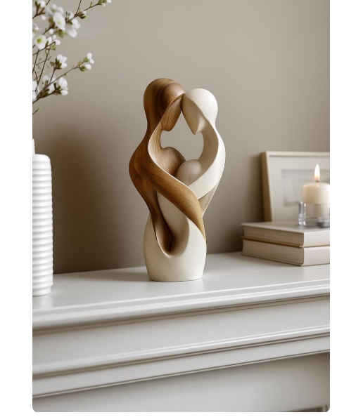 Flat Wooden Desk & Home Decor Ornament