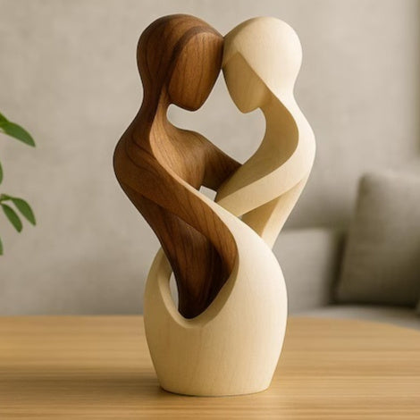 Flat Wooden Desk & Home Decor Ornament