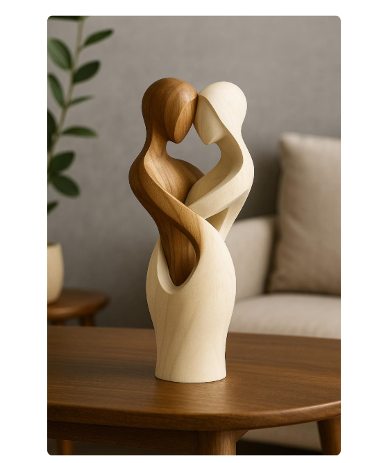 Flat Wooden Desk & Home Decor Ornament