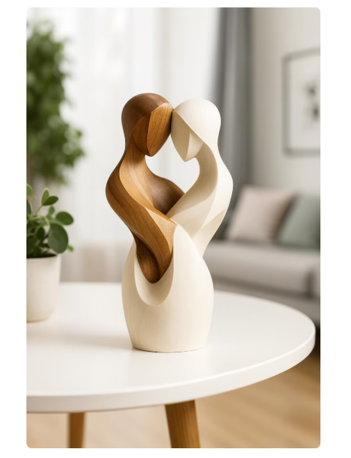 Flat Wooden Desk & Home Decor Ornament